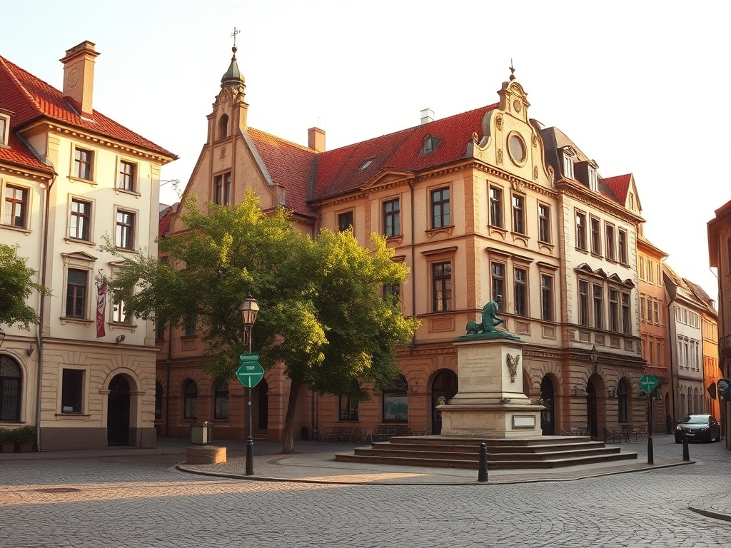 Widok na Chodzież z lat 70. XX wieku, ukazujący architekturę i życie miasta.